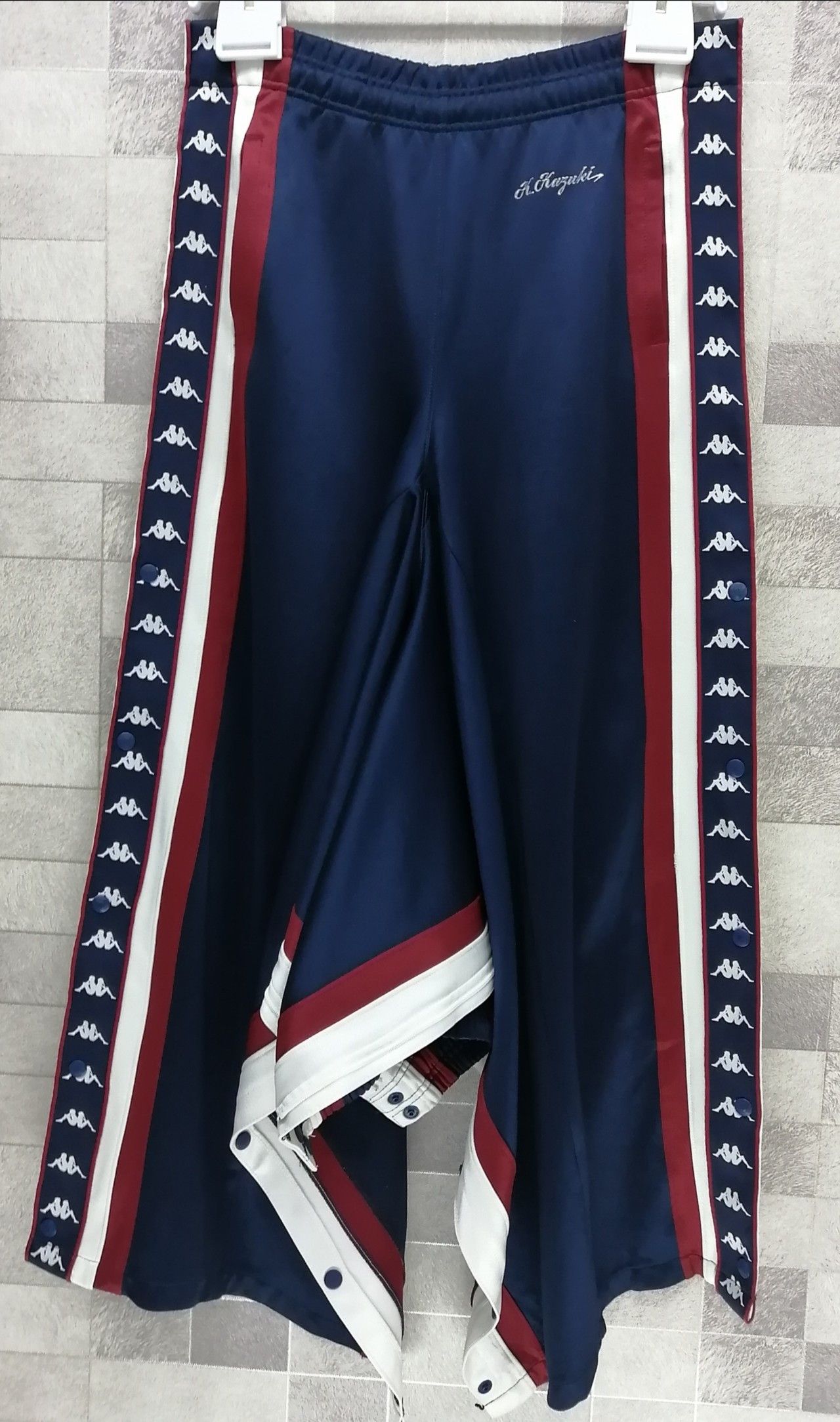 Kappa × Vintage KAPPA Poppers Snap Button + Zipper Stripe Track Pants ...
