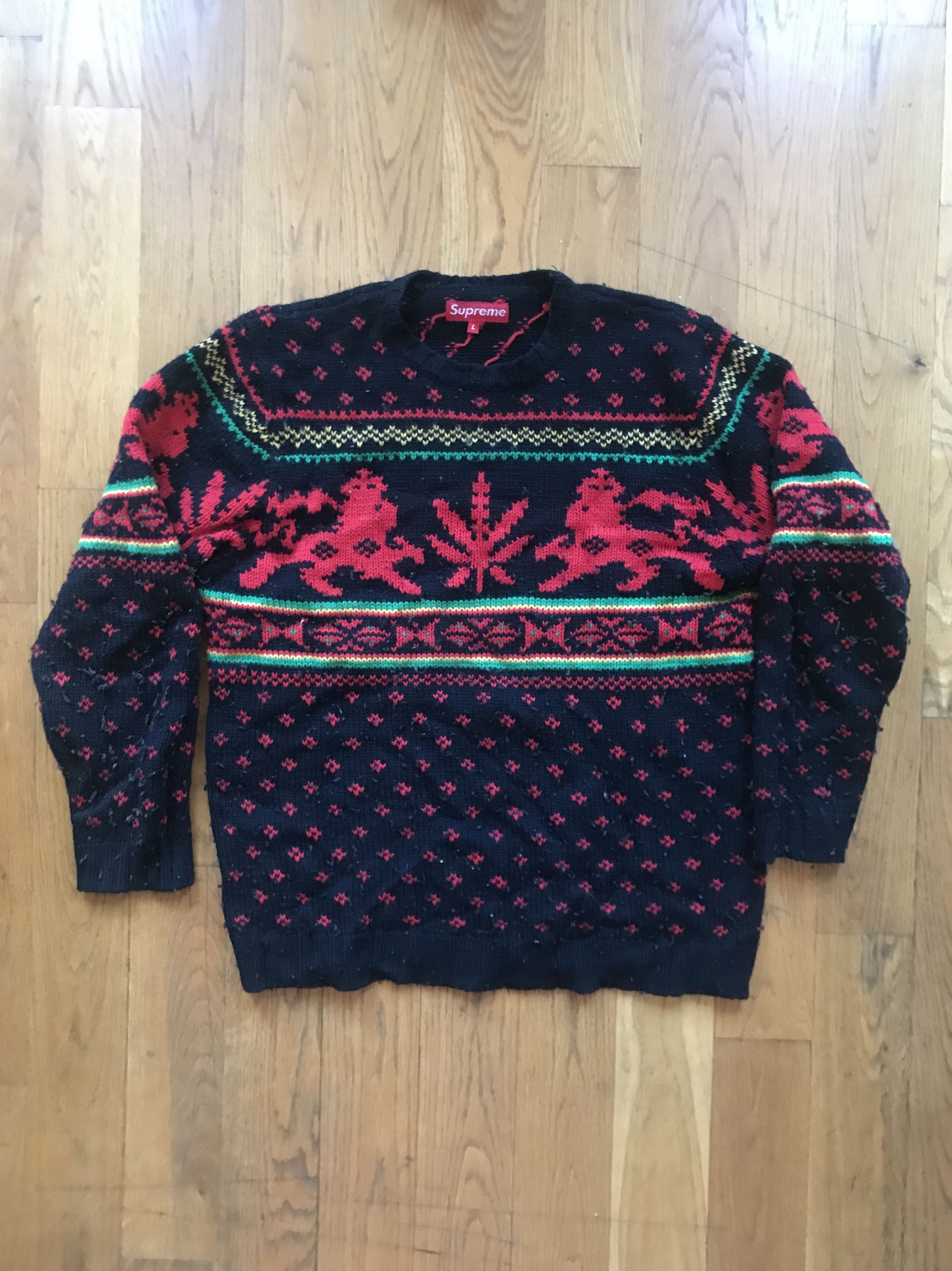 Supreme Supreme Lion of Judah Weed Leaf Sweater | Grailed