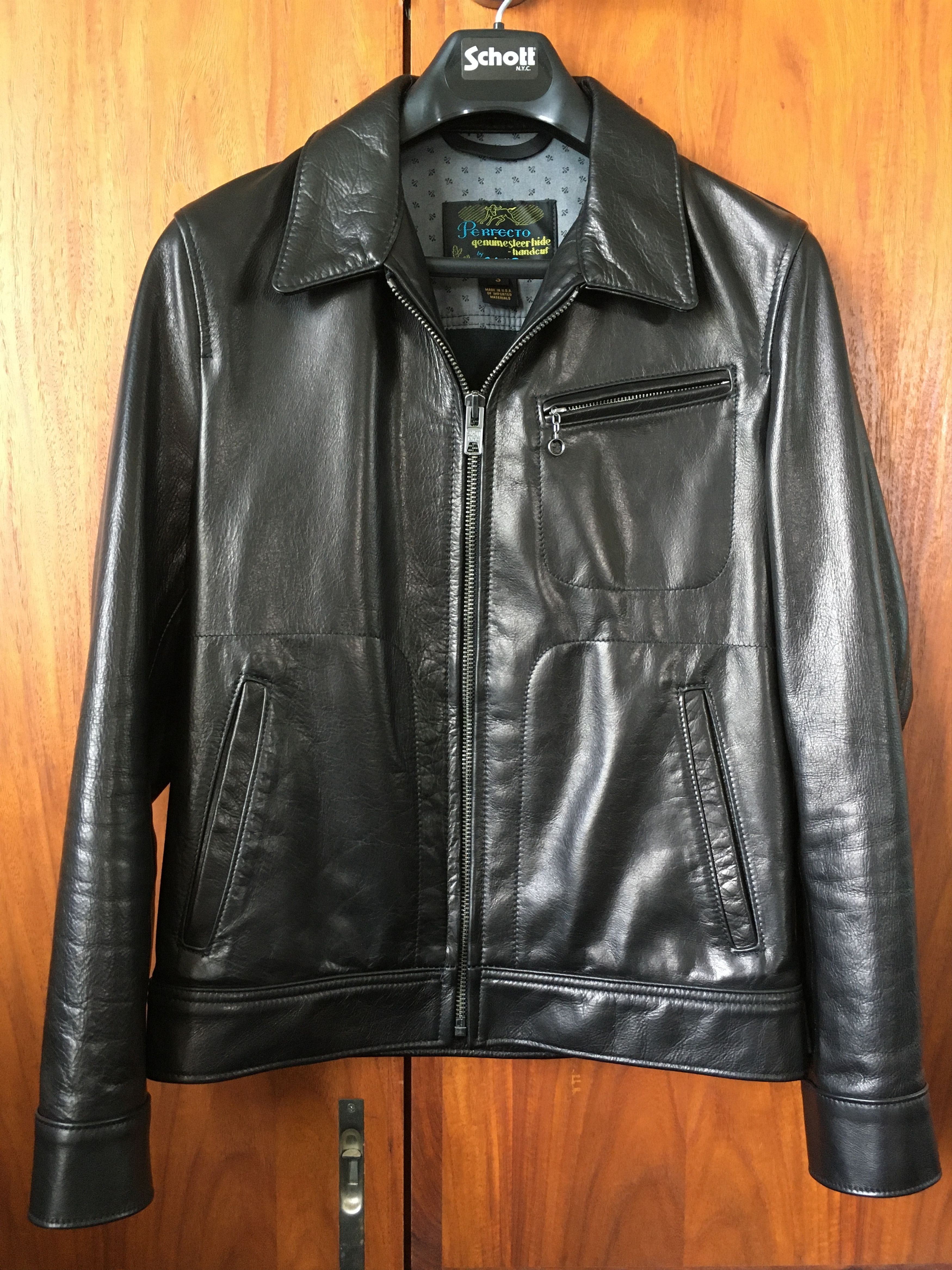 Schott FINAL DROP Unlined Waxy Cowhide Leather Delivery Jacket 575 ...