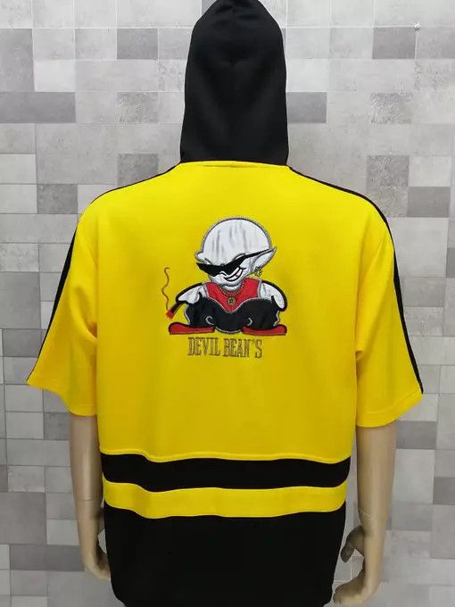 Japanese Brand DEVIL BEAN'S Short Sleeve Zipper Hoodie Size US L / EU 52-54 / 3 - 5 Thumbnail