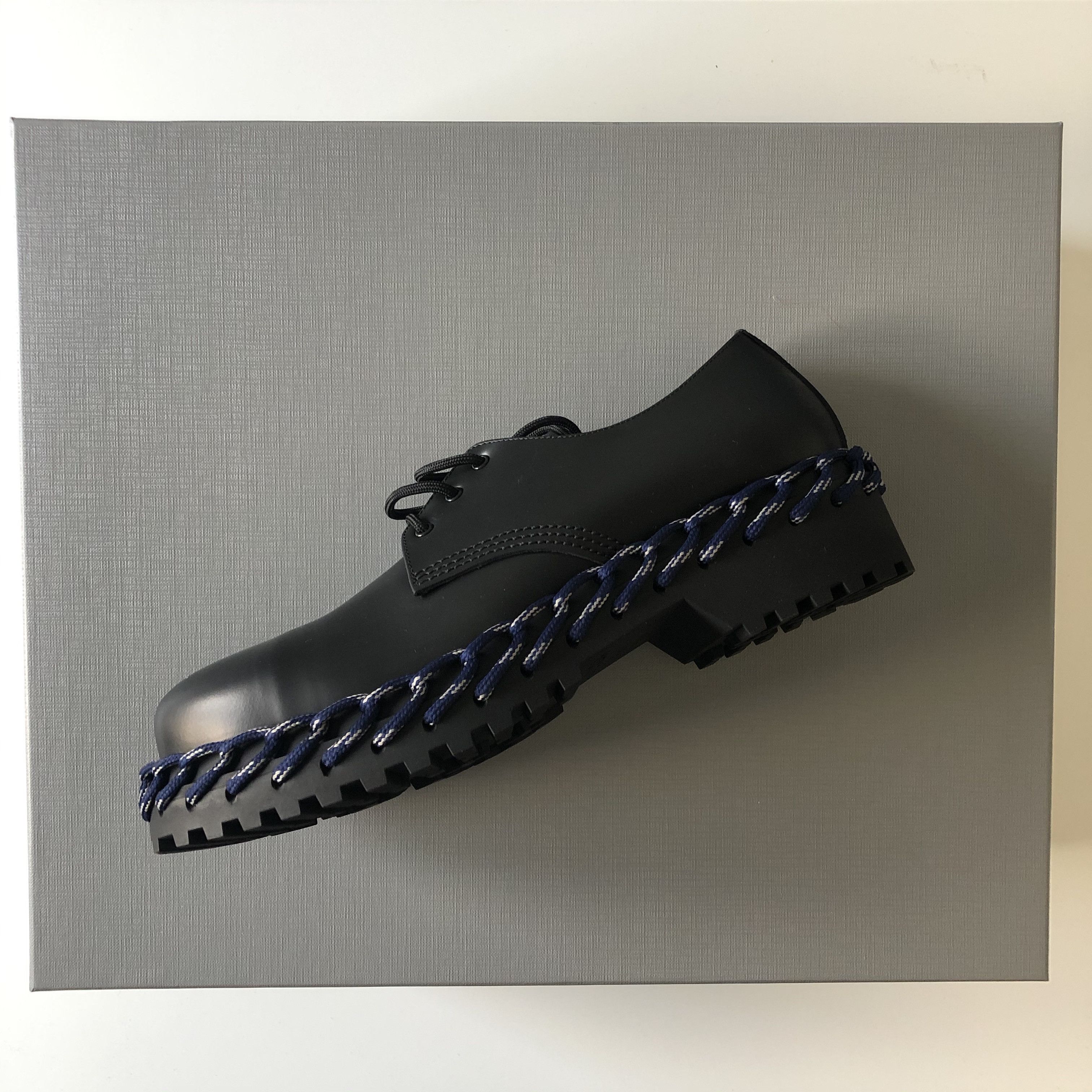 Balenciaga Balenciaga Derby Rope Lace Leather Shoes Black | Grailed