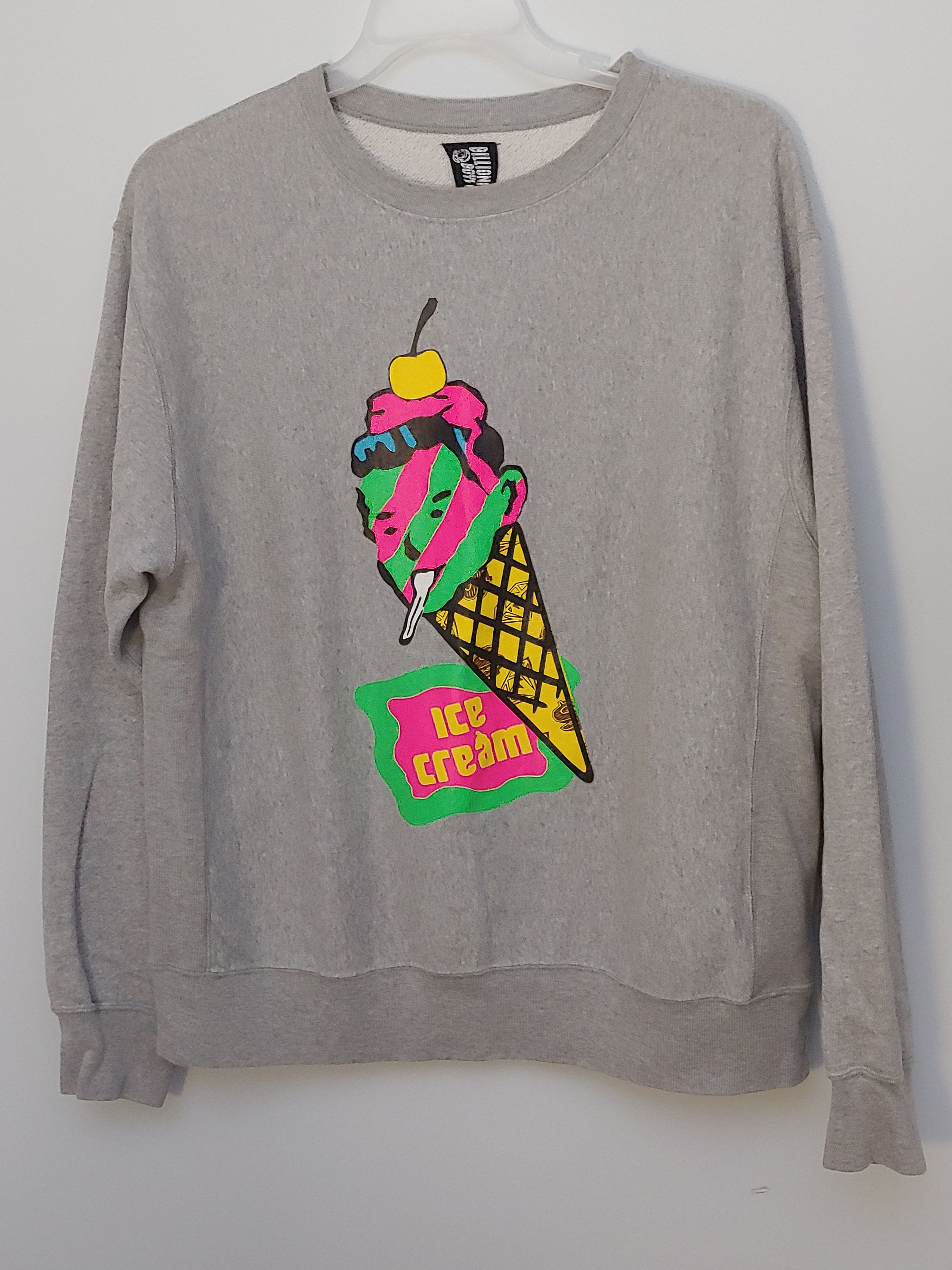 Billionaire Boys Club OG BBC Ice Cream Cone Man Grey Crewneck ...