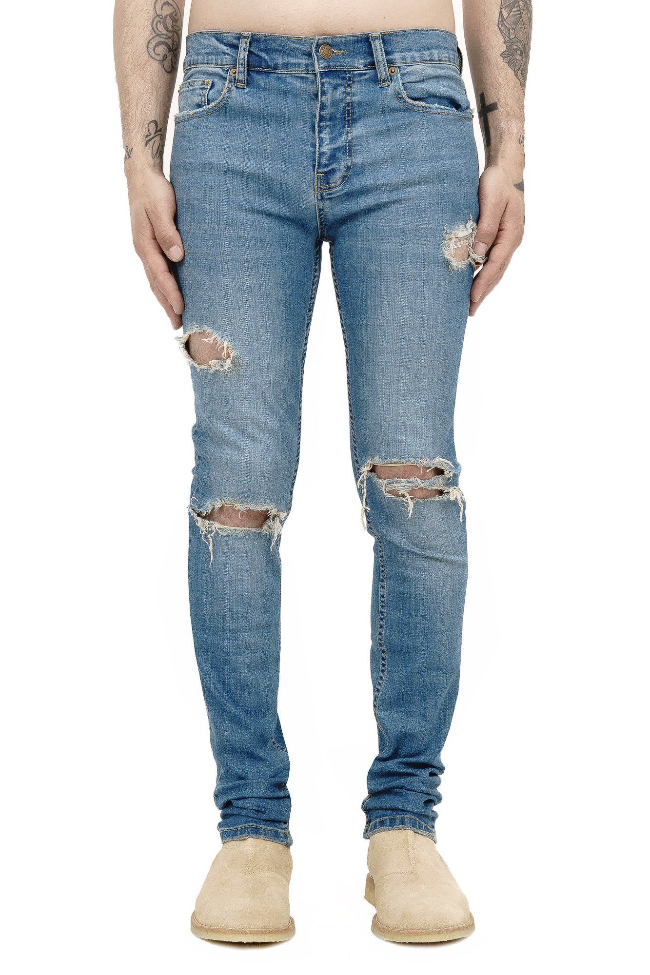 Favela Clothing Favela Distressed Jeans Denim Blue 30 New | Grailed