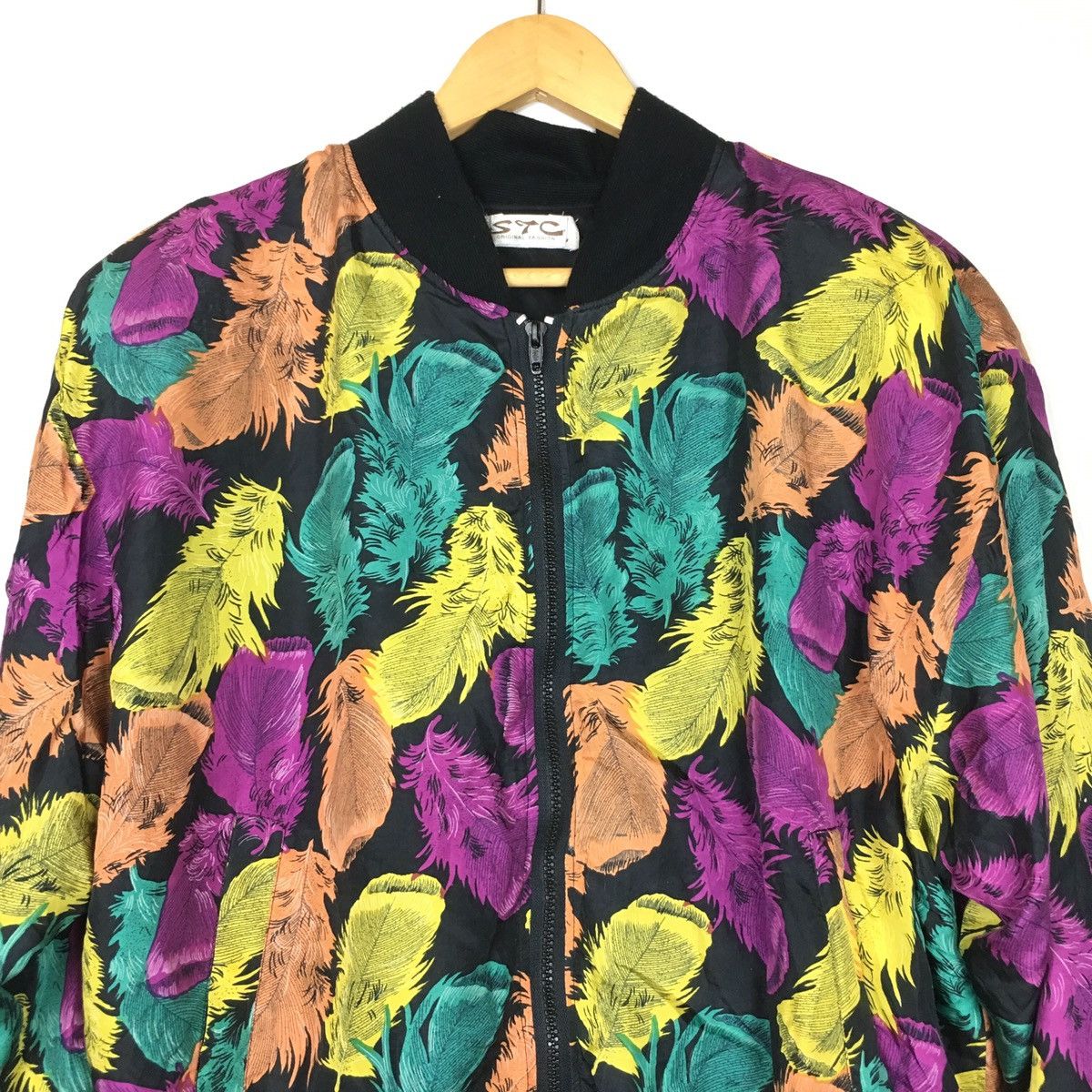 Vintage Vtg STC Silk Bomber Jacket Size US M / EU 48-50 / 2 - 2 Thumbnail