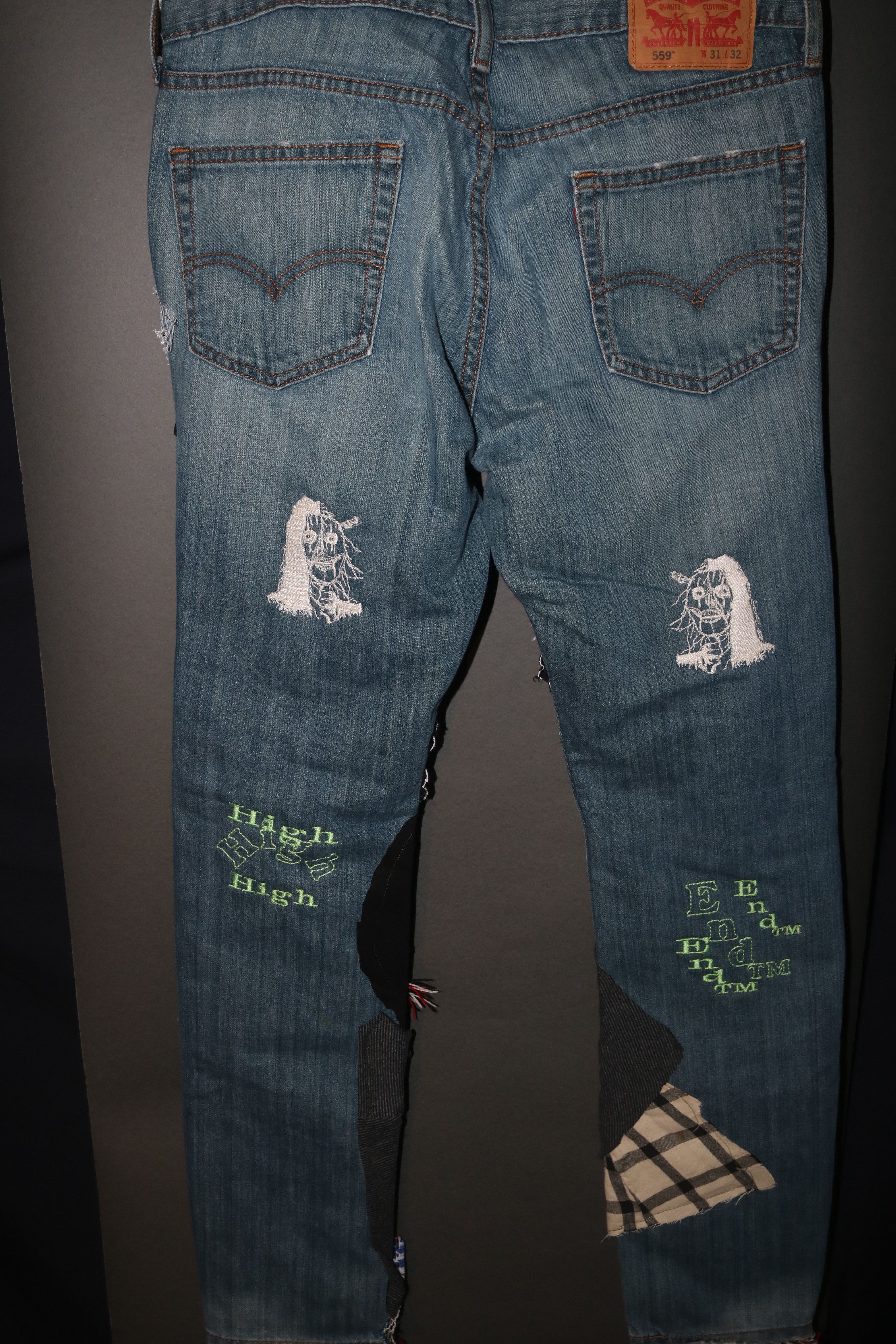 Vintage 'Patchwork Denim' 2019 By Justin Turner Size US 31 - 3 Thumbnail