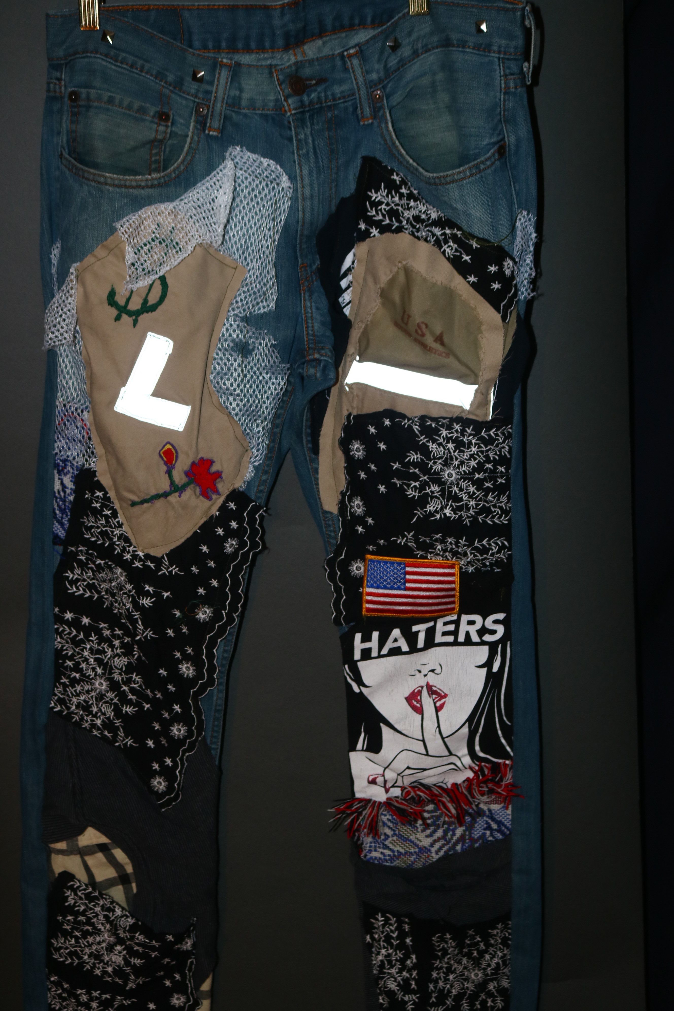 Vintage 'Patchwork Denim' 2019 By Justin Turner Size US 31 - 2 Thumbnail