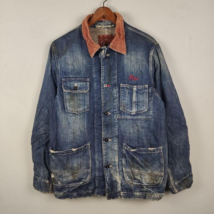 Very Rare PRPS SUPER RARE DESIGN DENIM CHORE JACKET MADE IN JAPAN | Grailed