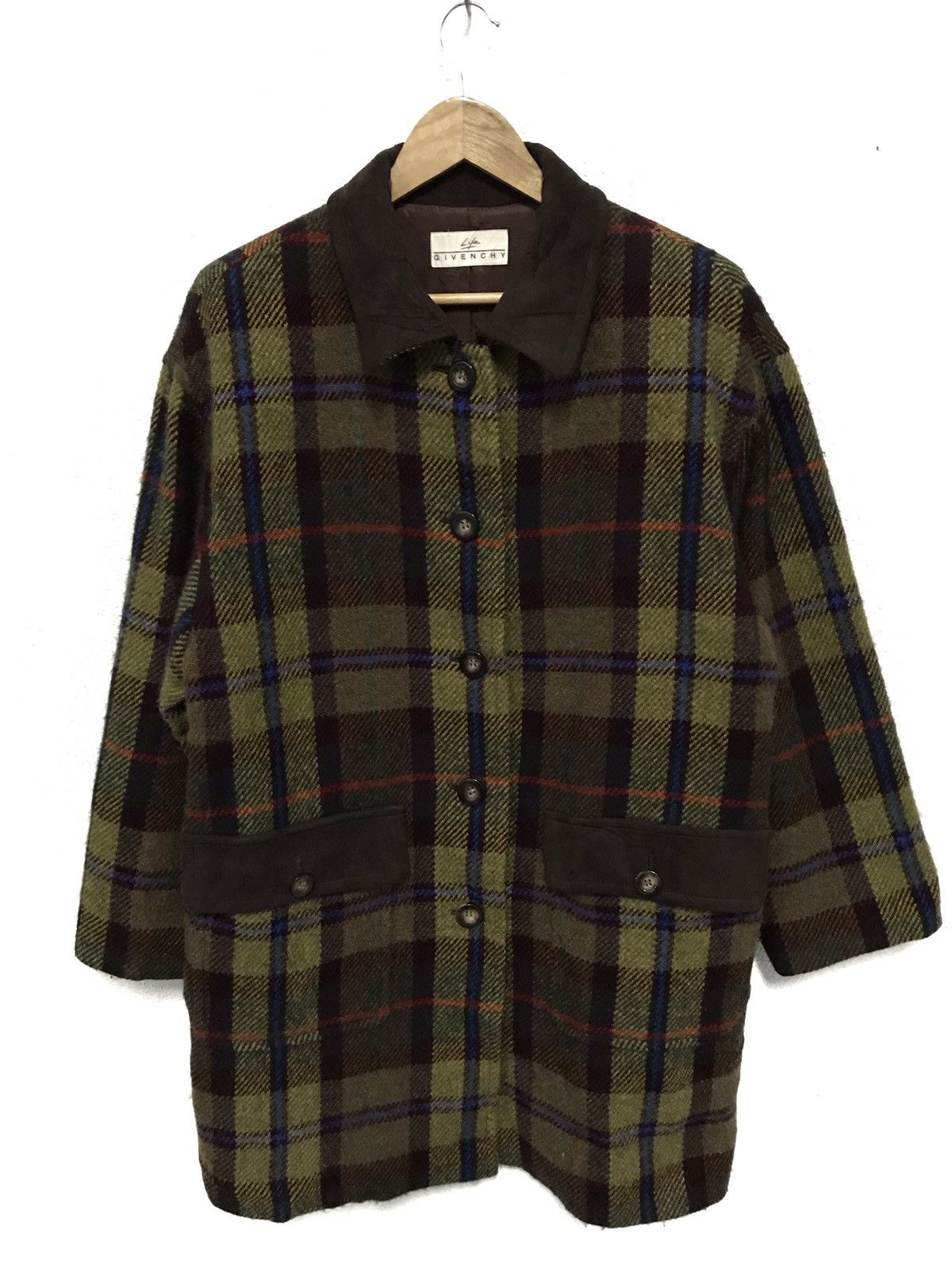 Givenchy Tartan Wool Coat Suitable For Winter Parkas