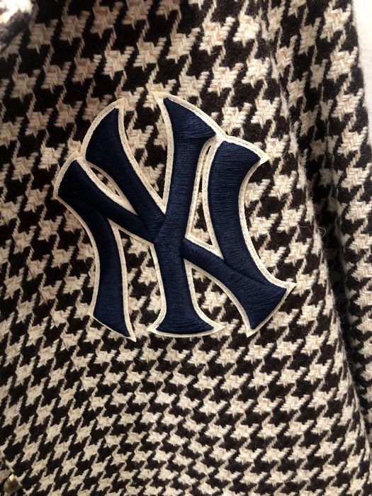 Gucci Houndstooth Coat With NY Yankees™ Patches - Farfetch