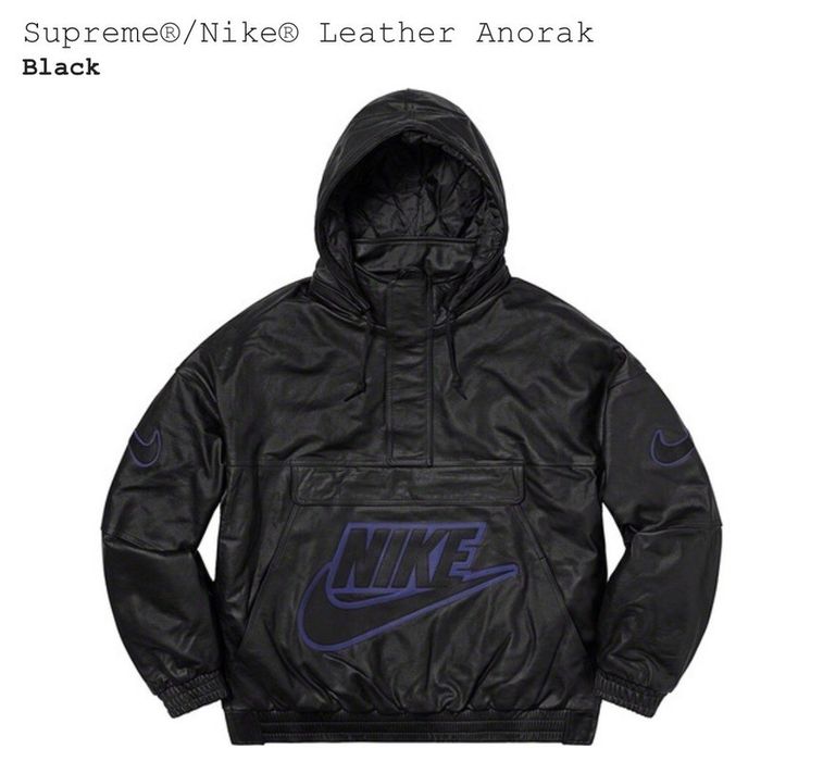 Supreme nike store leather anorak white