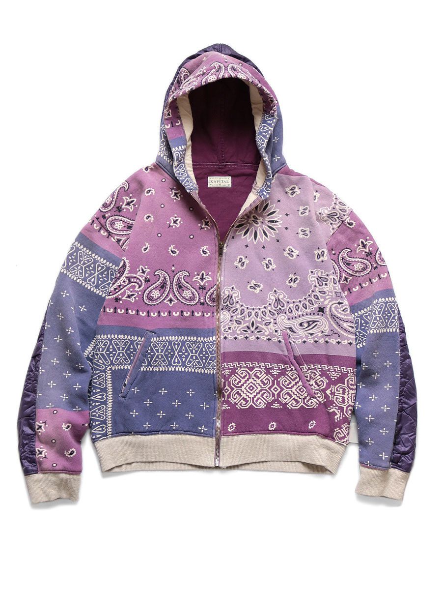 Kapital Kapital Fleece Bandana Half Nylon Hoodie Grailed
