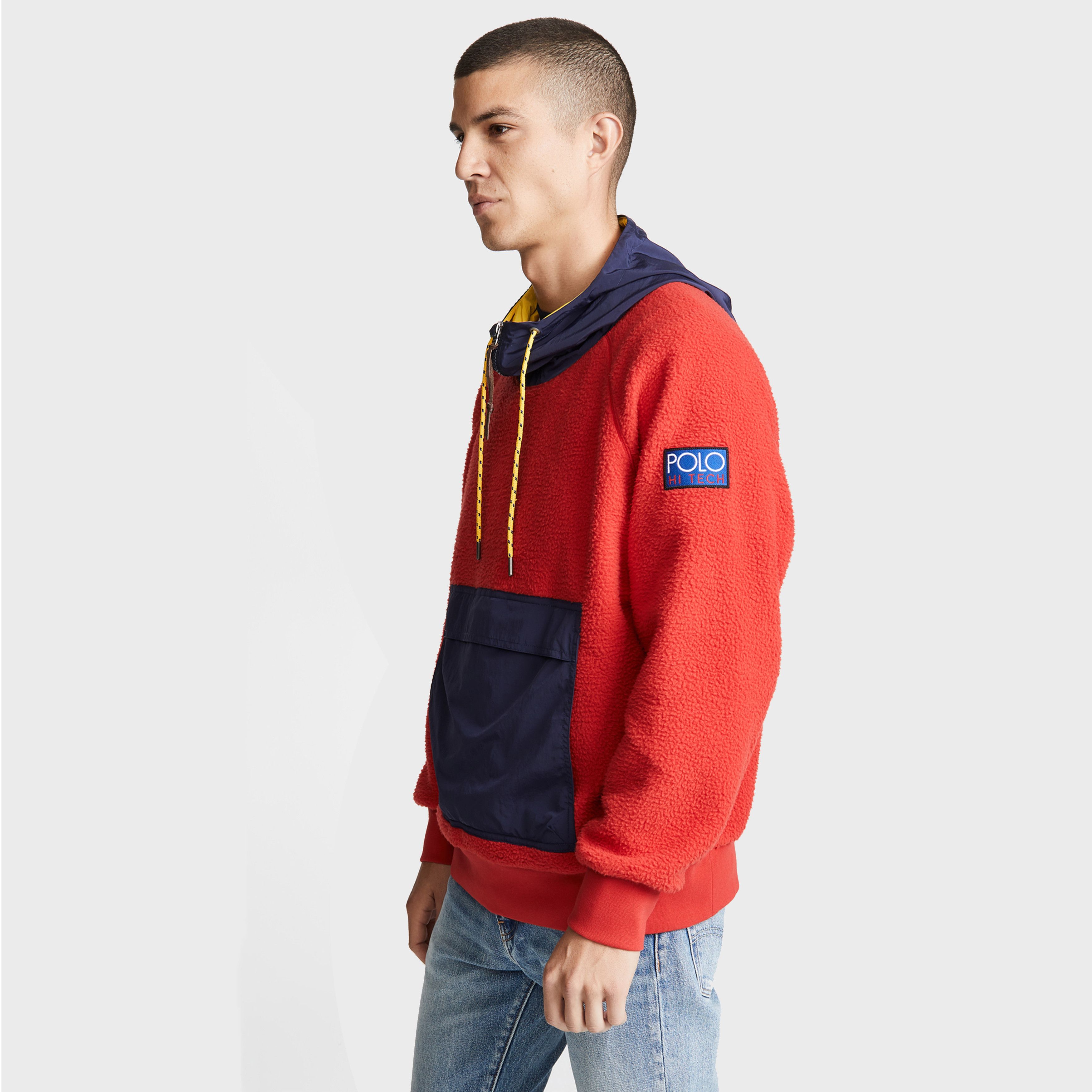 Polo Ralph Lauren Polo Ralph Lauren Mens Hi Tech Fleece Hoodie M Red Grailed