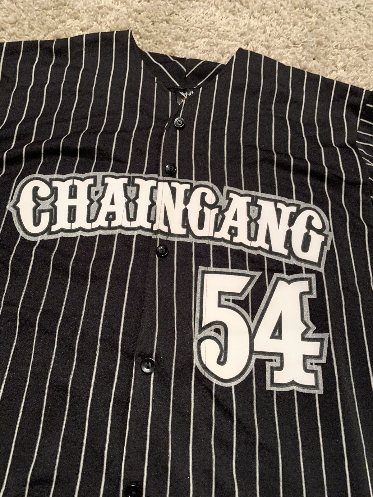 Vintage 2004 John cena chain gang jersey pin stripe wwe smackdown Size US L / EU 52-54 / 3 - 4 Thumbnail