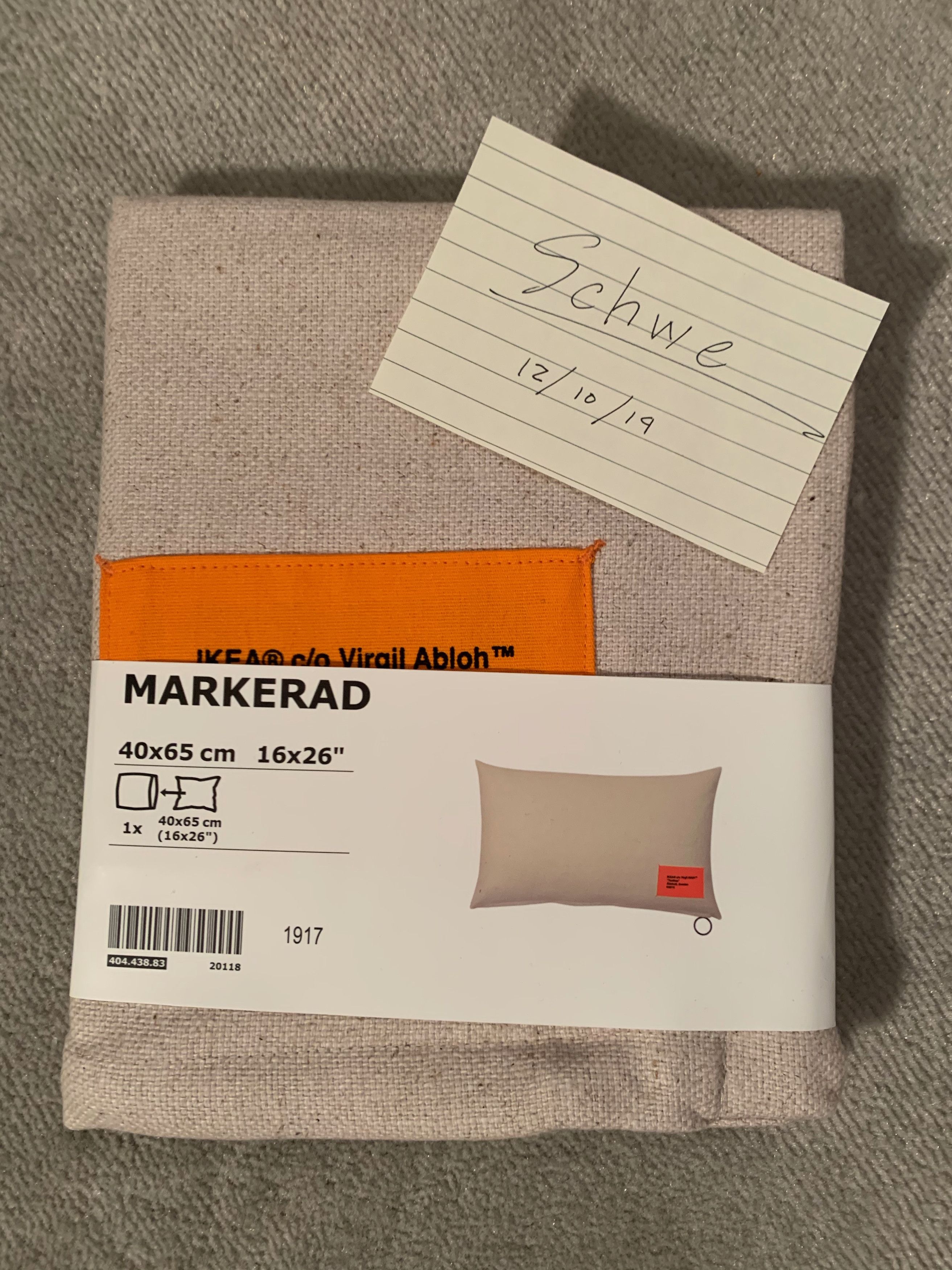 Virgil Abloh x IKEA MARKERAD Cushion Cover Beige - US