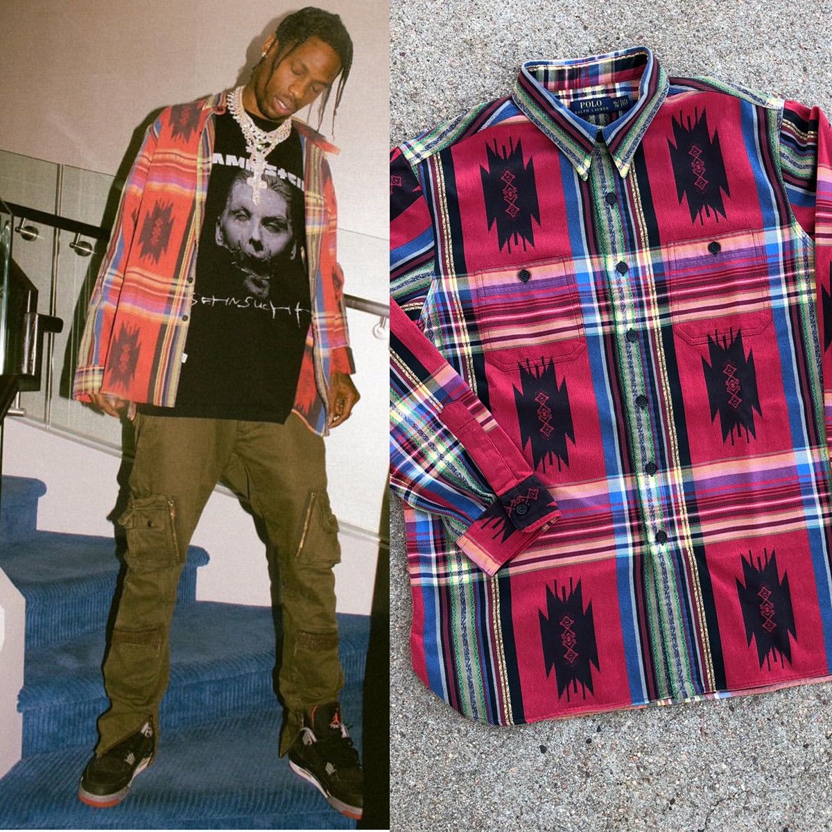 Travis Scott 着用 Vintage Ralph Lauren 32 Polo Ralph Lauren × Vintage 90s Travis Scott Polo Ralph Lauren