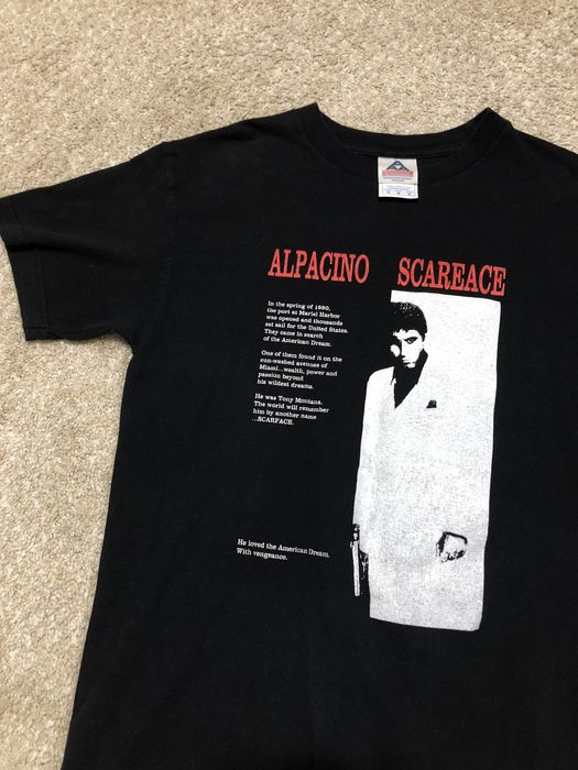 Vintage Scarface Movie Al Pacino Black T Shirt Supreme Reference