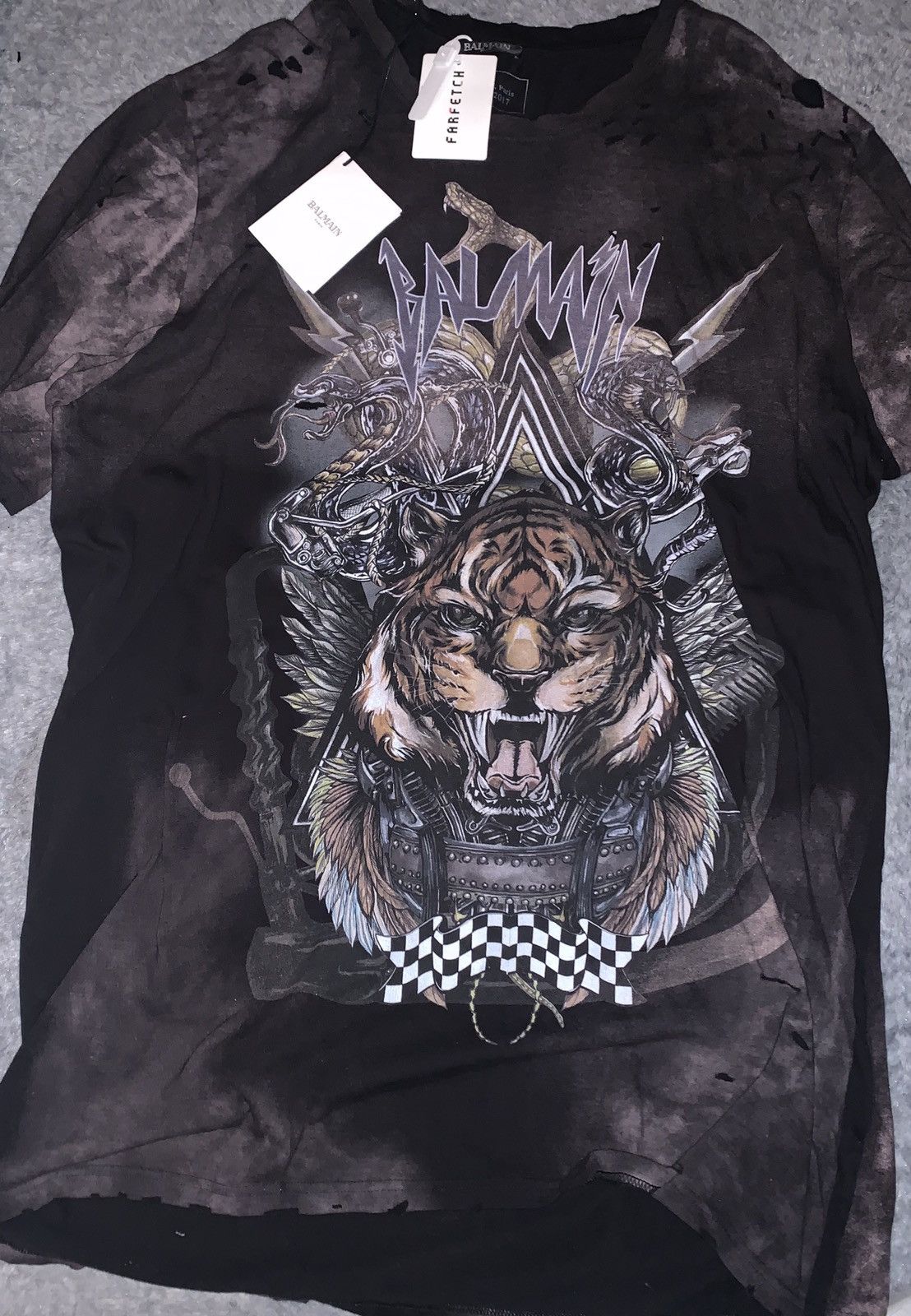 Balmain Balmain Oversized Tiger Print T shirt Grailed