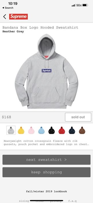 Bandana Box Logo Hooded Sweatshirt - fall winter 2019 - Supreme