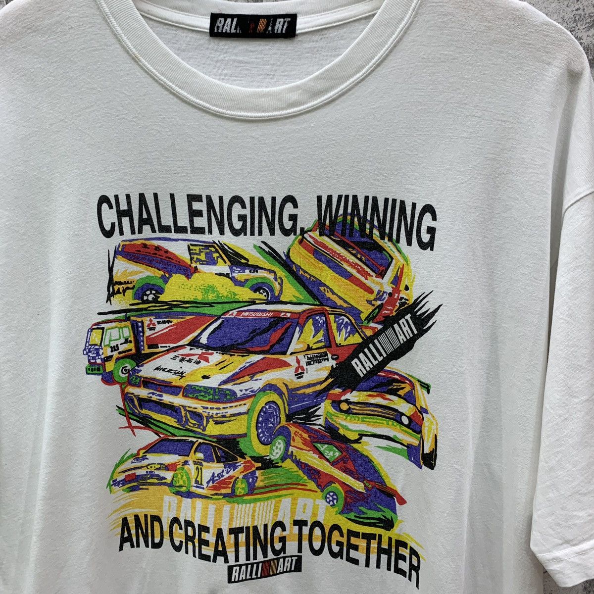 Vintage Vintage 90s Ralli Art Mitsubishi Multicolour Logo T-shirts Size US L / EU 52-54 / 3 - 3 Thumbnail