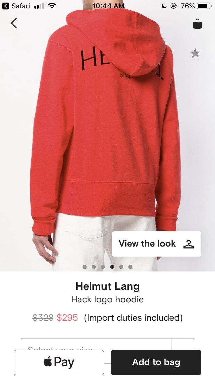 Helmut Lang red logo hack hoodie Size US S / EU 44-46 / 1 - 2 Thumbnail