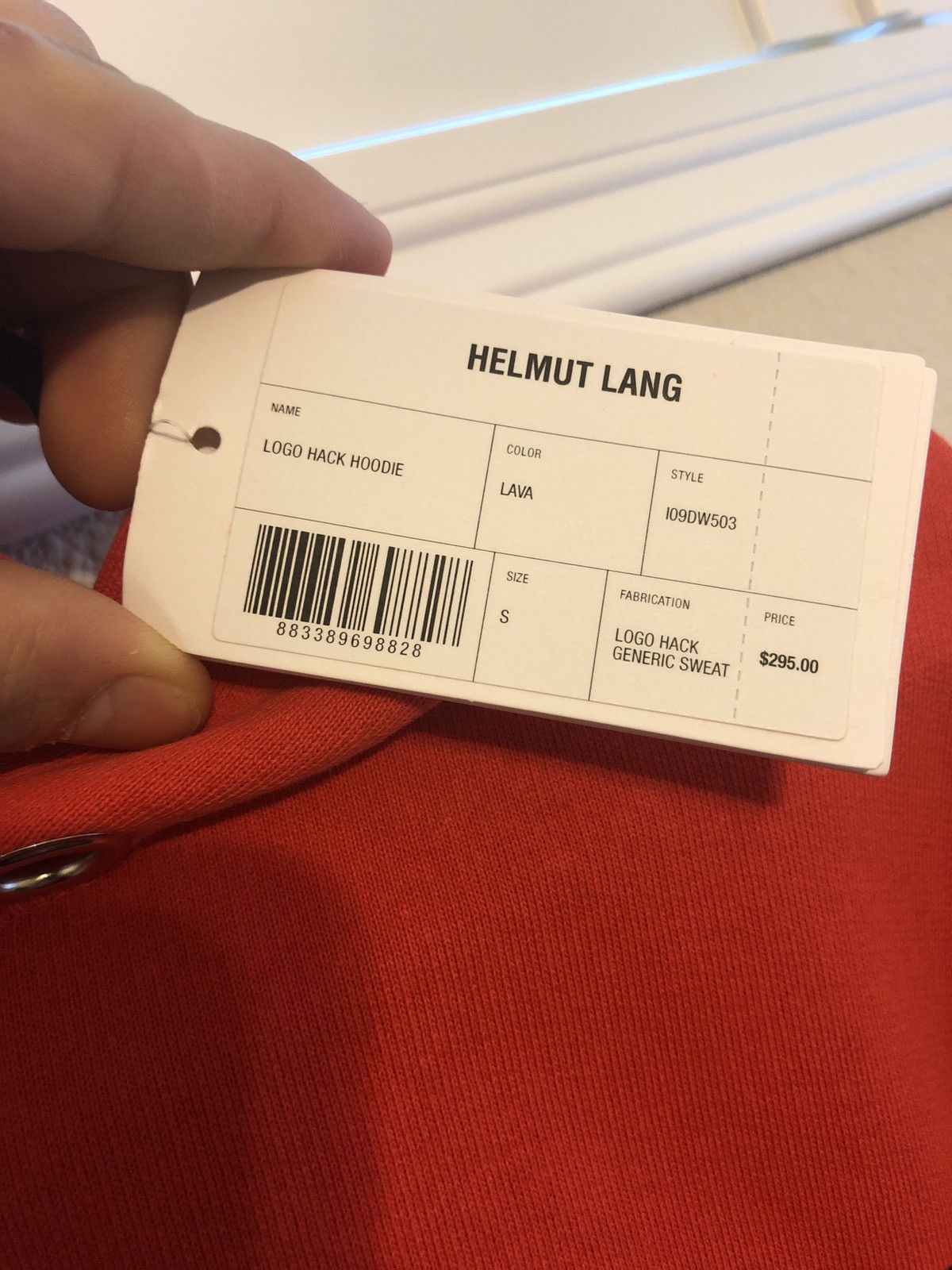 Helmut Lang red logo hack hoodie Size US S / EU 44-46 / 1 - 5 Thumbnail