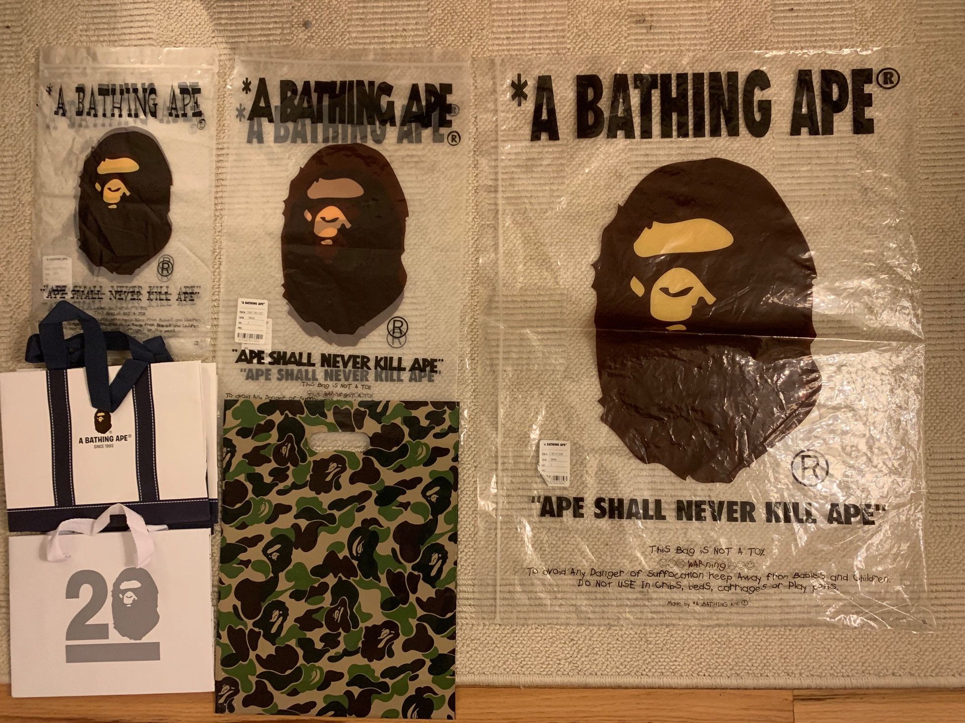 Bape BAPE Plastic Paper Bags 11 Assortment Grailed