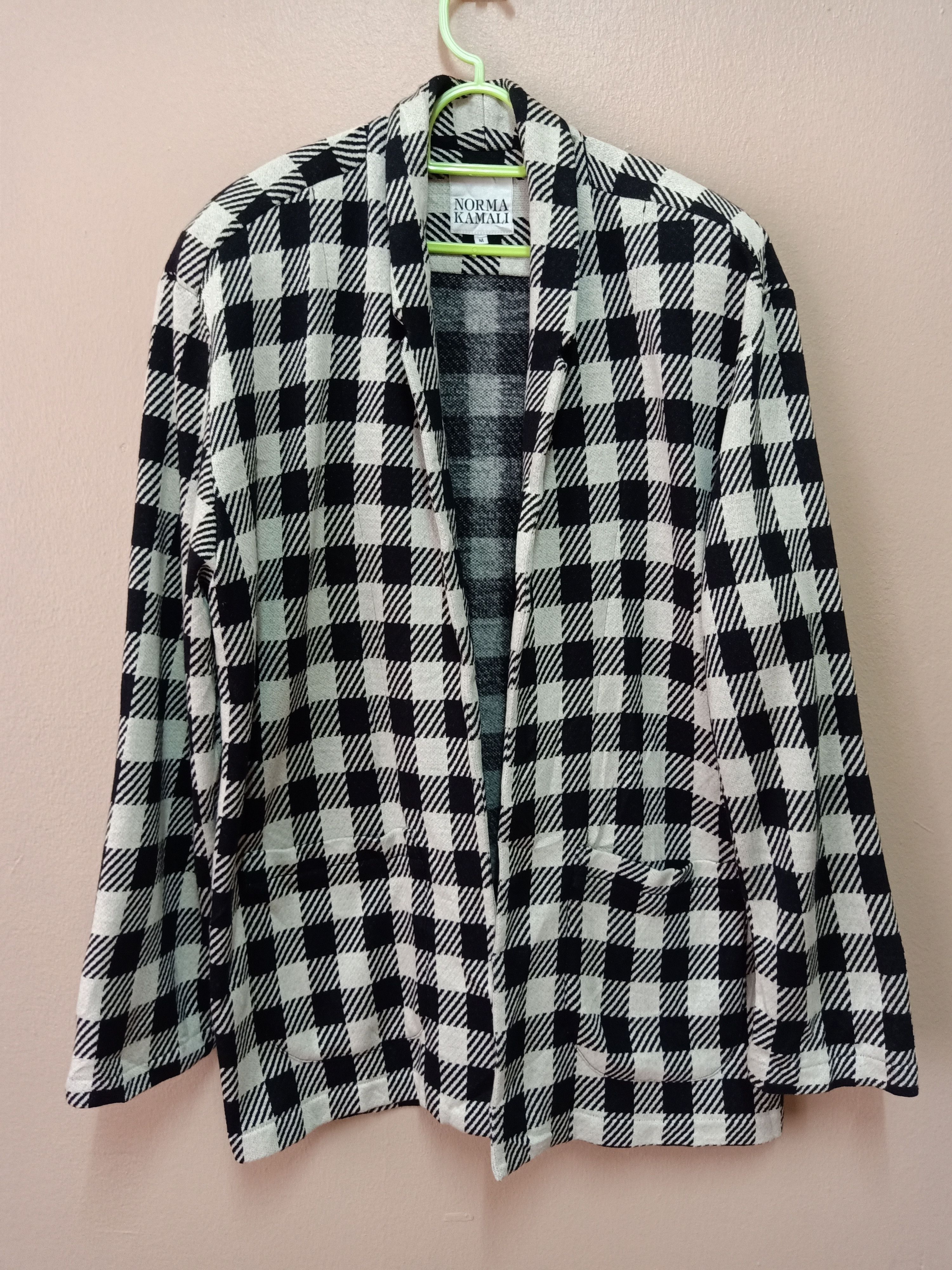 Designer Norma Kamali Tartan Cardigan Size US L / EU 52-54 / 3 - 1 Thumbnail