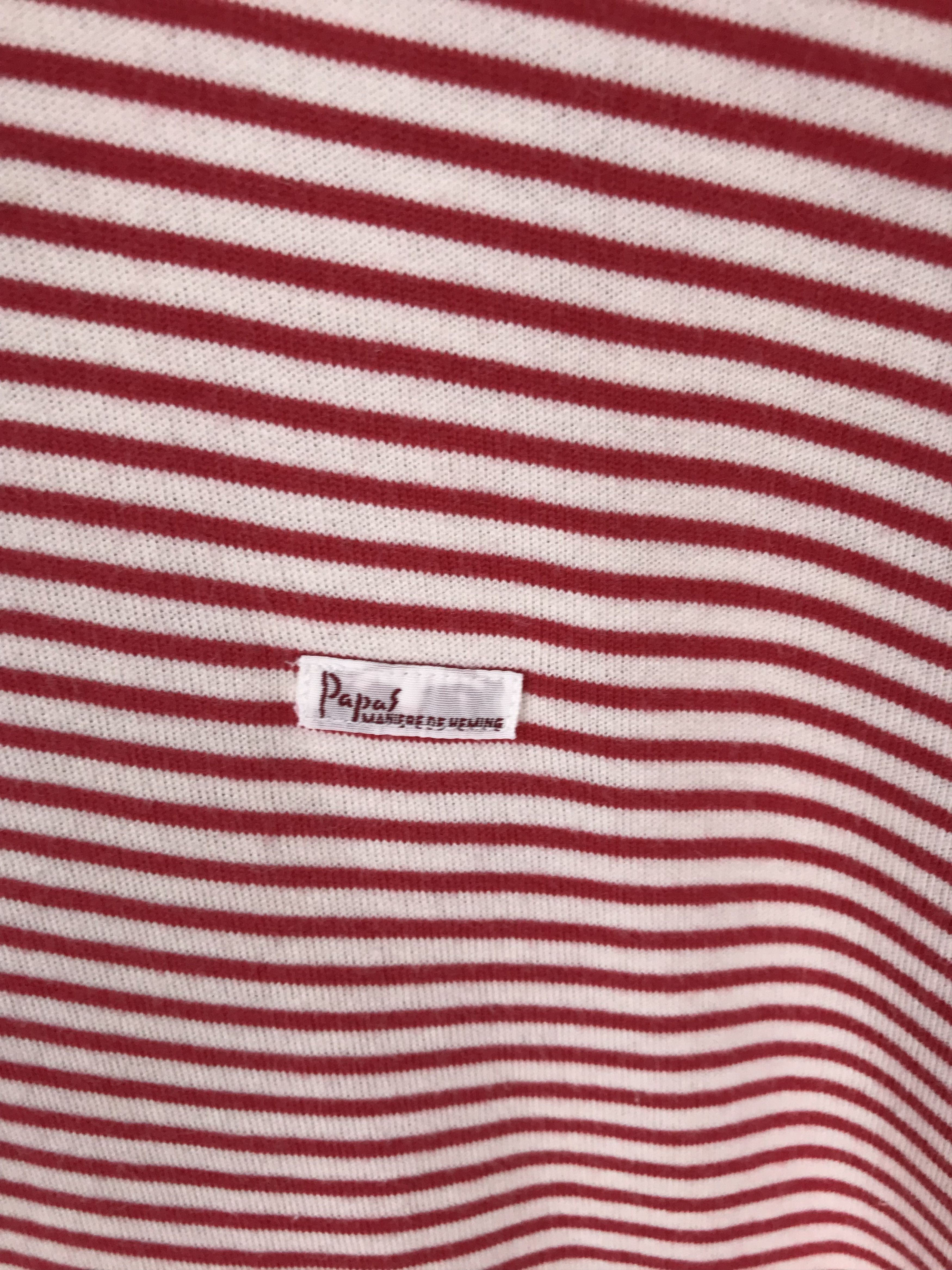 Mademoiselle Non Non Japanese Brand PAPAS Striped White Red Polo Shirt Size US M / EU 48-50 / 2 - 5 Thumbnail