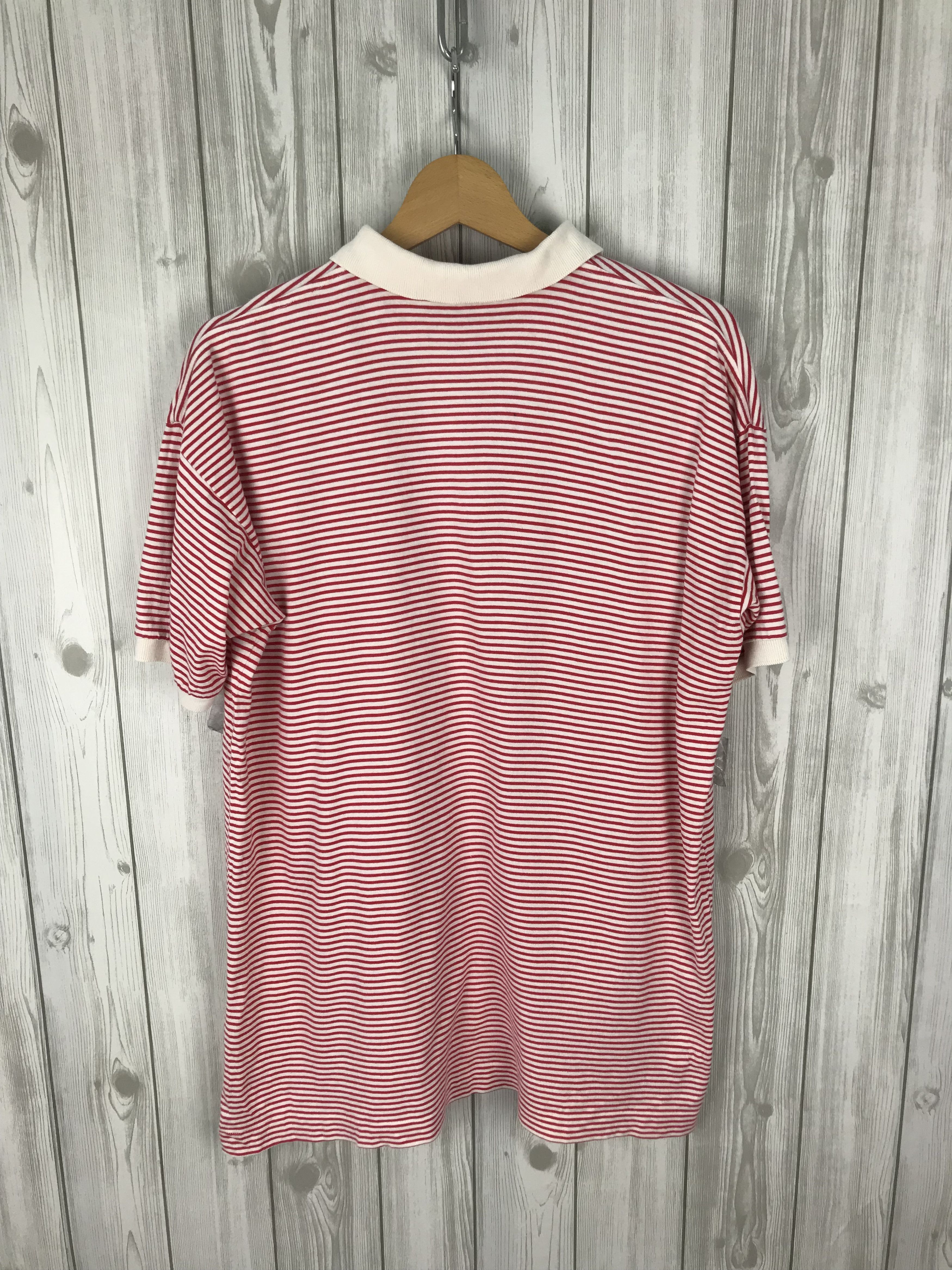Mademoiselle Non Non Japanese Brand PAPAS Striped White Red Polo Shirt Size US M / EU 48-50 / 2 - 6 Thumbnail