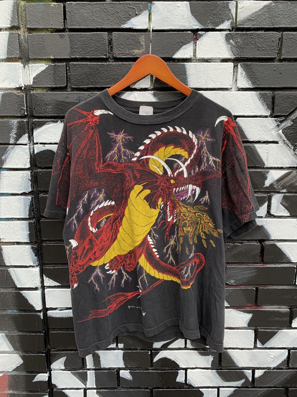 Vintage Vintage 1994 Dragon All Over Print Tee Size XL | Grailed Vintage Vintage 1994 Dragon All Over Print Tee Size XL | Grailed