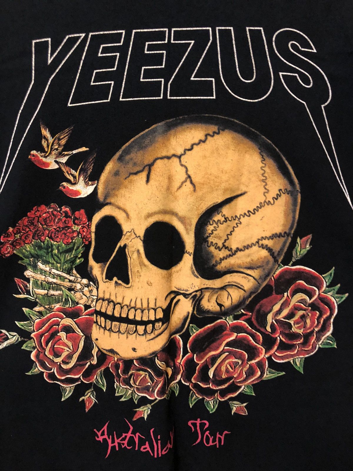 Kanye West Yeezus Australian Tour T-Shirt - Wes Lang Skull and