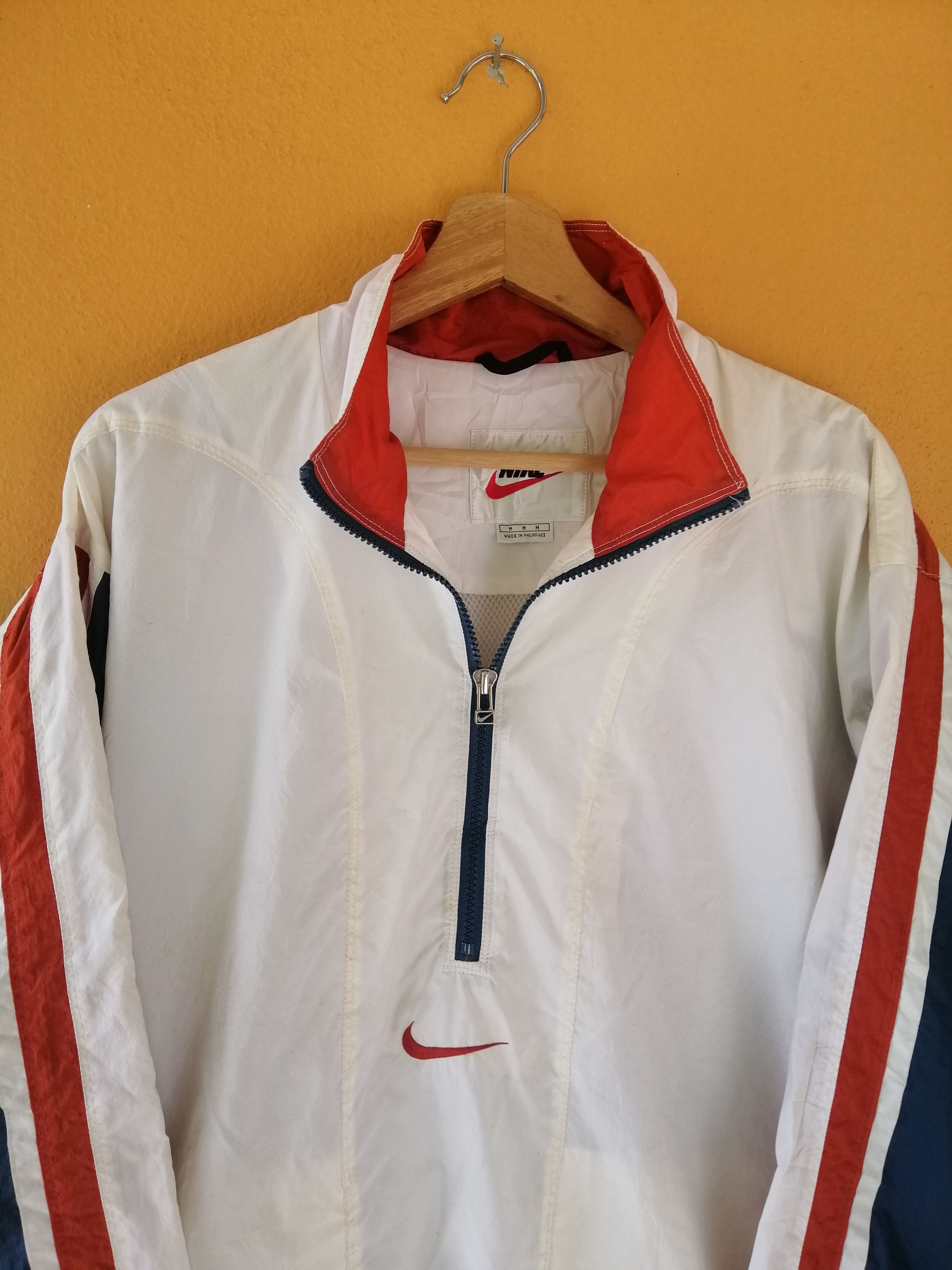 Nike × Vintage Vintage 90s Nike Multicolour Half Zipper Jacket Nice Design Size US L / EU 52-54 / 3 - 6 Thumbnail