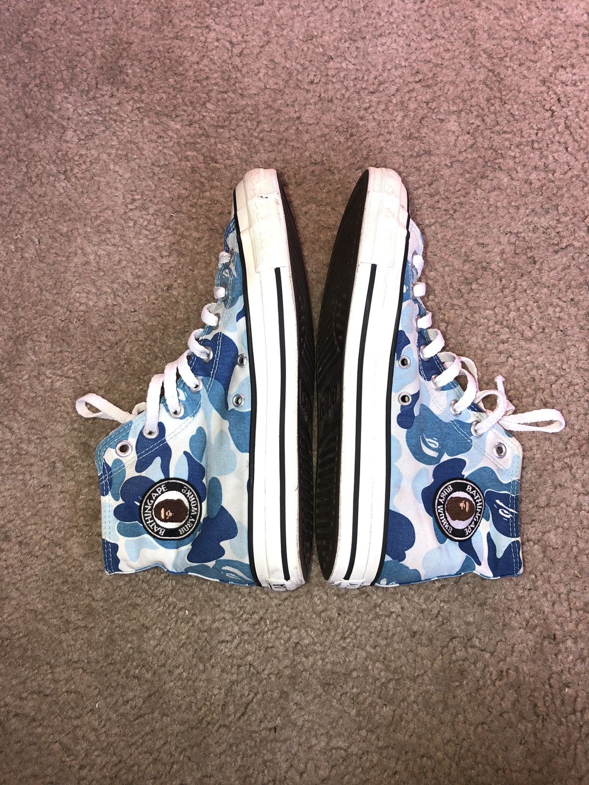 Bape Bape Apesta ABC Blue Camo “ Converse “ Hi-Top Chucks Sneaker 