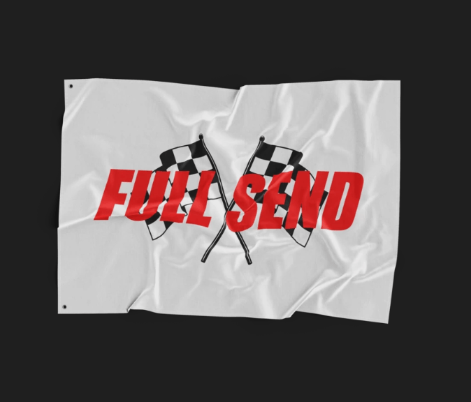 Full Send by Nelk Boys Full Send Flag FULLSEND 500 WHITE FLAG | Grailed