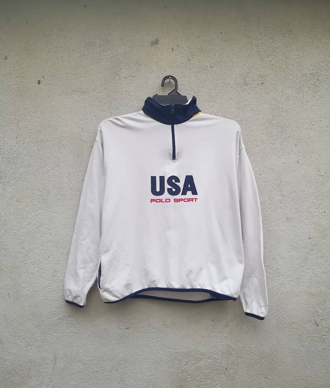 Polo Ralph Lauren × Vintage Vintage Polo Sport Ralph Lauren Half Zip Embroided Hoodie Size US M / EU 48-50 / 2 - 1 Thumbnail