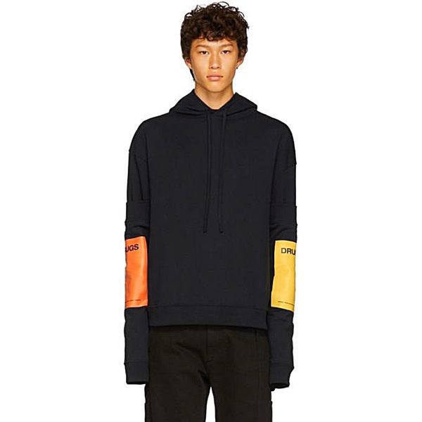 Raf Simons DRUGS hoodie with DETACHABLE sleeves Grailed