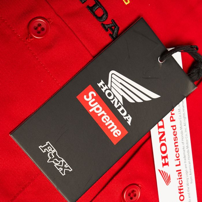 Supreme Supreme Honda Fox Racing Work Shirt Red Large | Grailed