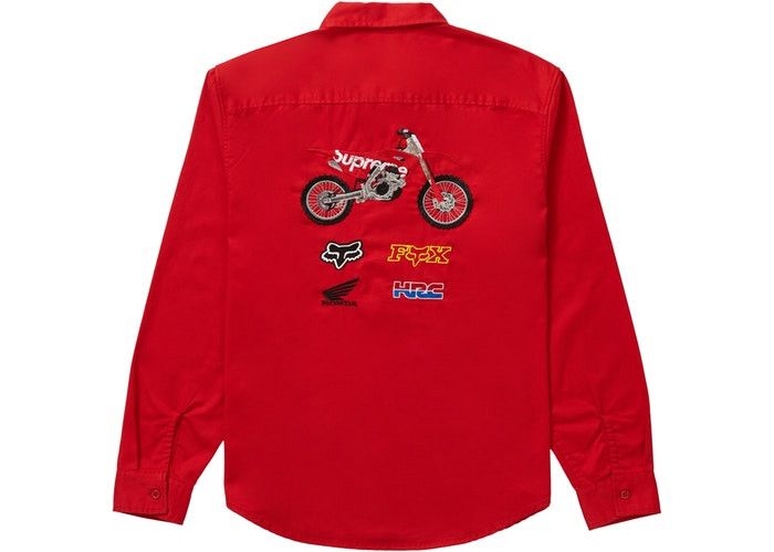 Supreme Supreme Honda Fox Racing Work Shirt Red Large | Grailed