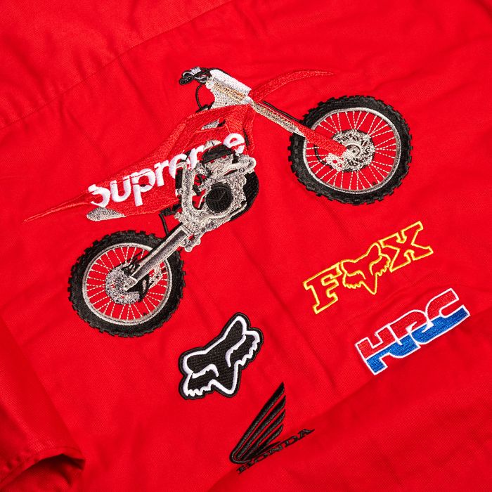 Supreme Supreme Honda Fox Racing Work Shirt Red Large | Grailed