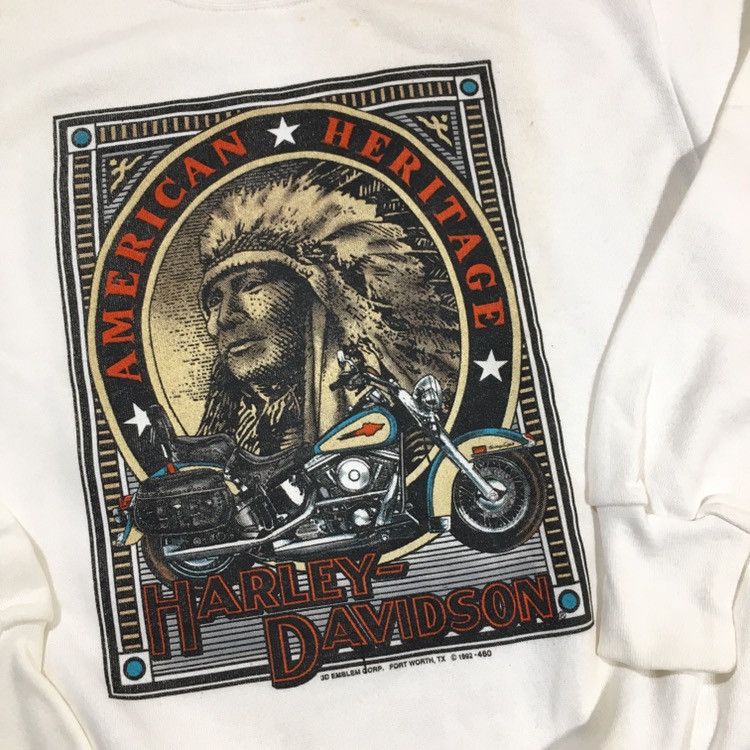 Harley Davidson × Vintage Vintage 3D Emblem Harley Davidson Indian Sweatshirt Size US M / EU 48-50 / 2 - 1 Thumbnail