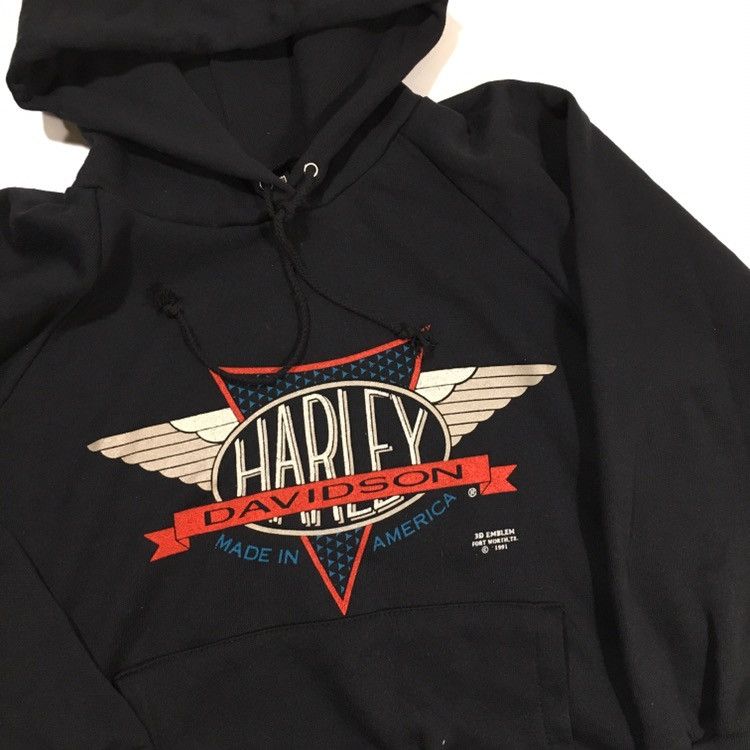Harley Davidson × Vintage Vintage 3D Emblem Harley Davidson Hoodie Size US S / EU 44-46 / 1 - 1 Thumbnail