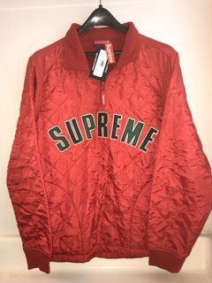 Supreme arc logo outlet quilted half zip pullover