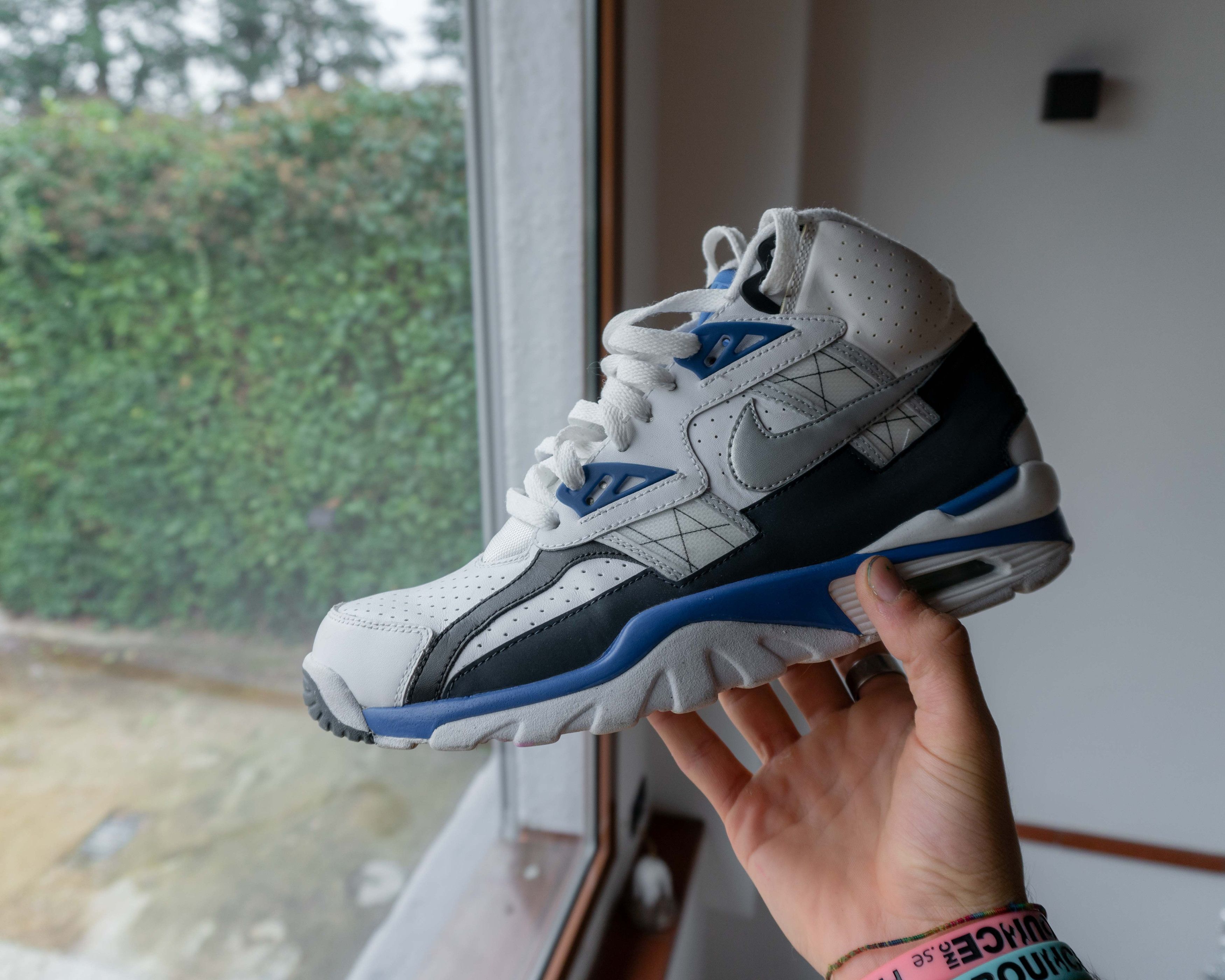 Nike Air Trainer SC High White Metallic Platinum Hyper Cobalt