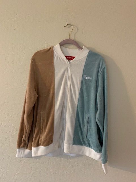 Supreme Supreme Velour Zip Up Jacket Tan | Grailed