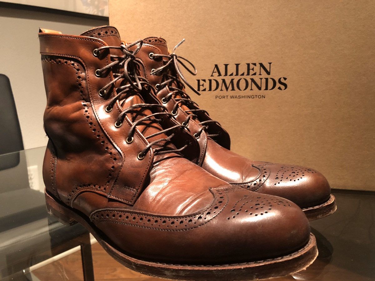 Allen Edmonds Dalton Wingtip Dress Boot 12 D Dark Chili Grailed