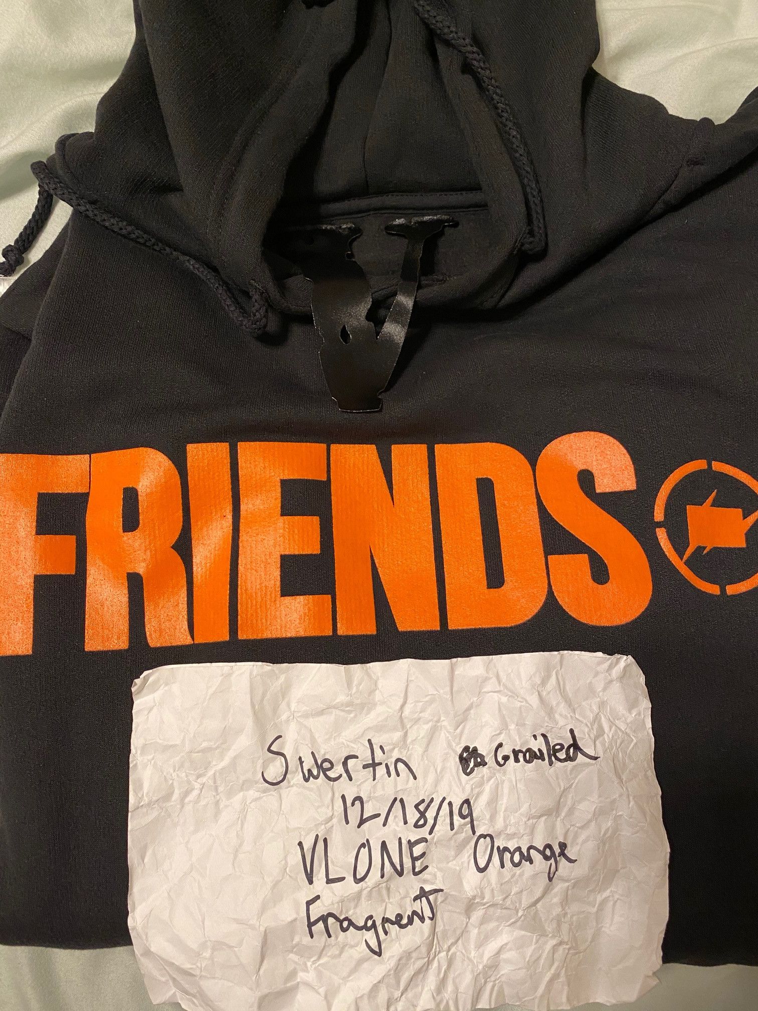 Vlone Vlone x Fragment Design Friends Hoodie Orange | Grailed