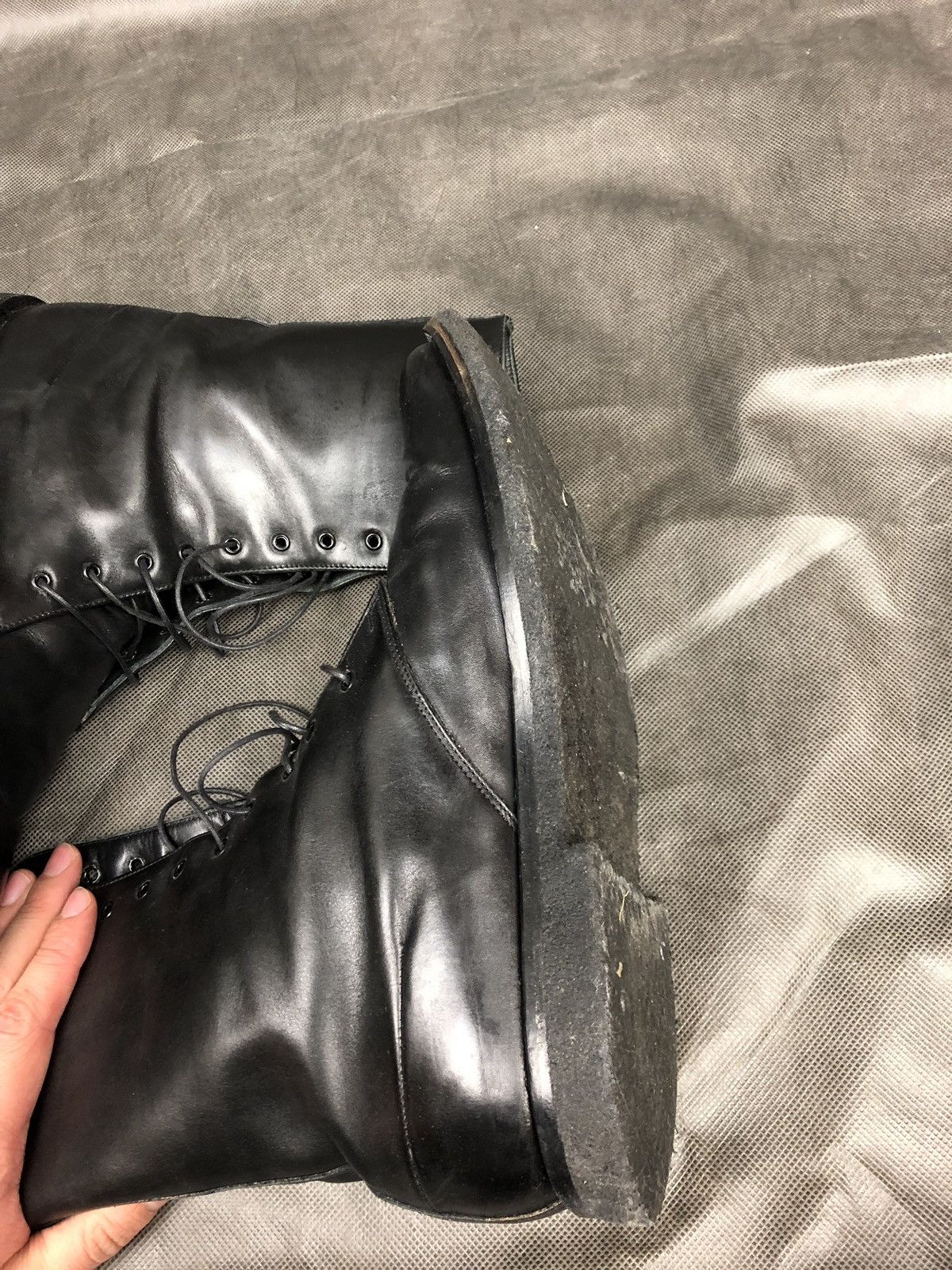Dior × Hedi Slimane Rare! AW03 Luster Combat Boots Size US 11.5 / EU 44-45 - 4 Thumbnail