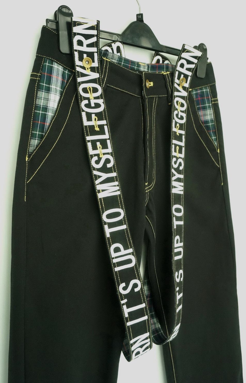 Japanese Brand SORRIDERE Detachable Spell Out Suspender Black Pants Size US 30 / EU 46 - 3 Thumbnail