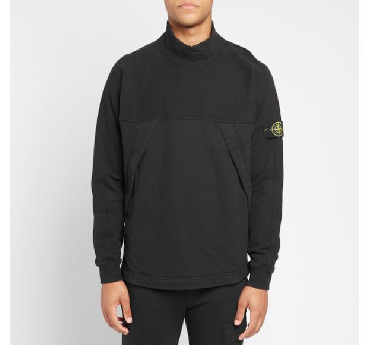 Stone island mock neck garment dyed sweat hot sale