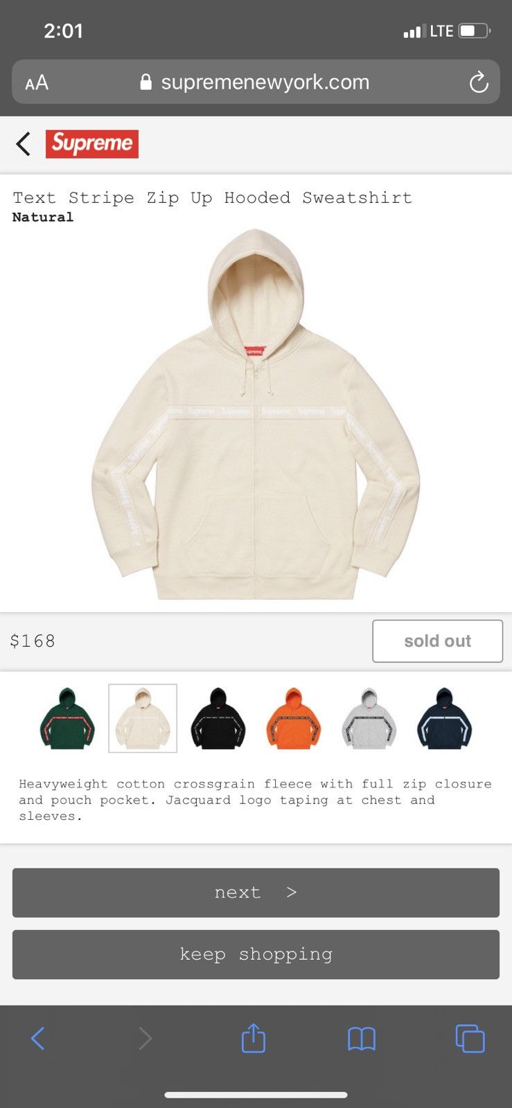 Supreme Striped Zip Up Hoodie | Grailed